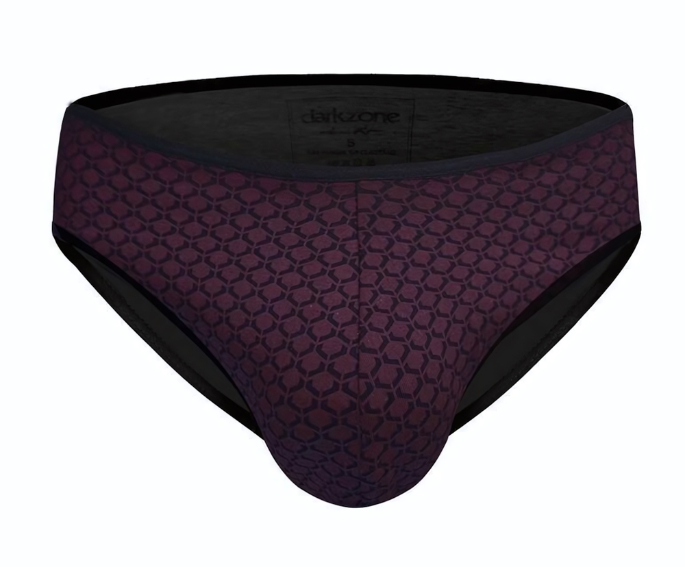 Бордовые трусы-слипы с принтом (Размер: L) (Цвет: бордовый)