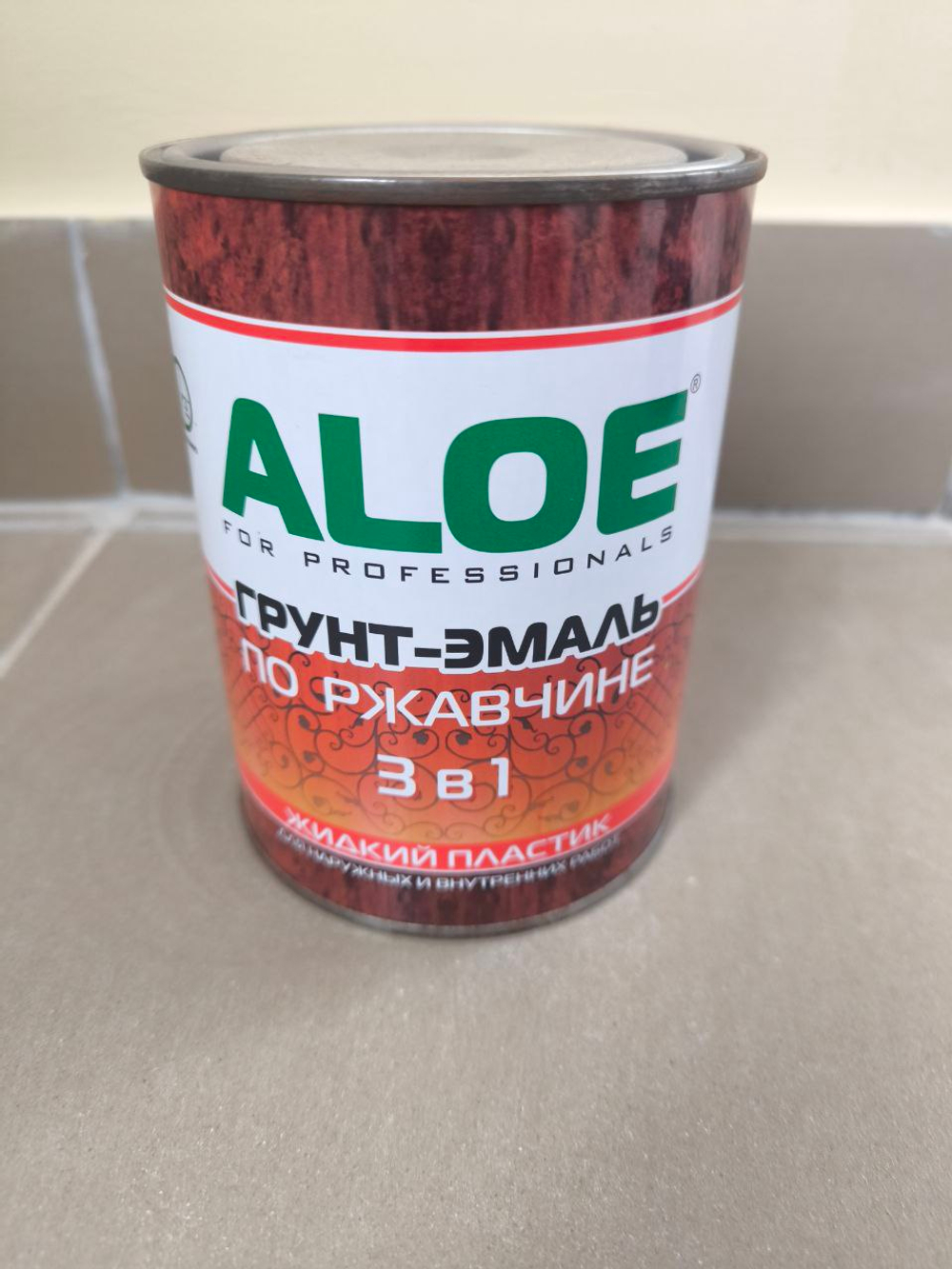 Грунт-эмаль "ALOE" по ржавчине 3 в 1 красная 0.8 кг