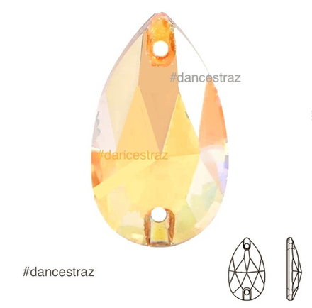 Стразы пришивные, Teardrop, Sunshine, 001SH, 17*28mm, (60 ea/pkg), 5A+best, (F2)