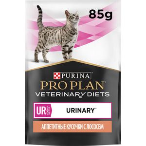 Влажный корм для кошек Pro Plan VETERINARY DIETS UR ST/OX Urinary при болезни мочевыводящих путей c лососем, 85гр