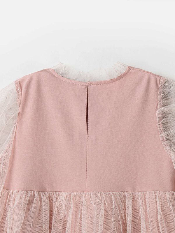 Платье с длинным рукавом и юбкой из фатина 