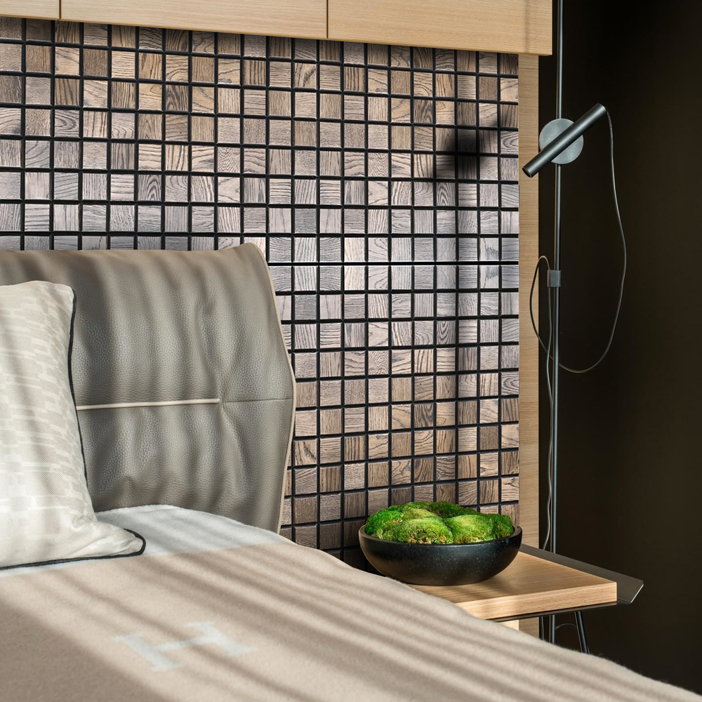 Деревянная мозаика для стен Wood Mosaic Дуб шоколад
