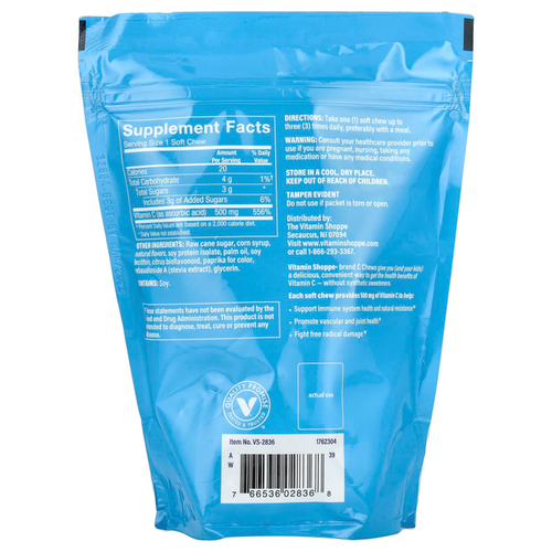 The Vitamin Shoppe, Жевательные таблетки с витамином C, апельсин, 60 жевательных таблеток