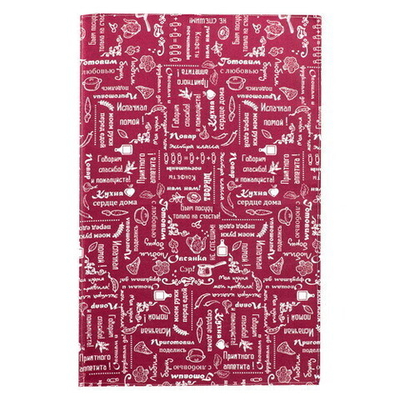 Полотенце 35х60"Правила кухни», рогожка (Вишня)