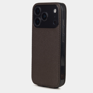 Чехол iPhone 17 Pro натуральная кожа сафьяно, коричневого цвета