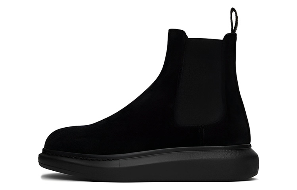 Alexander McQueen Suede Tread Slick Chelsea Boots Black
