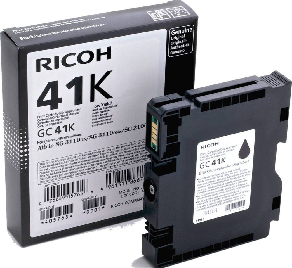 Картридж гелевый для RICOH Aficio 3110DN/ 3110DNw/3100SNw/3110SFNw/7100DN black (405761/type GC 41K) 2.5К