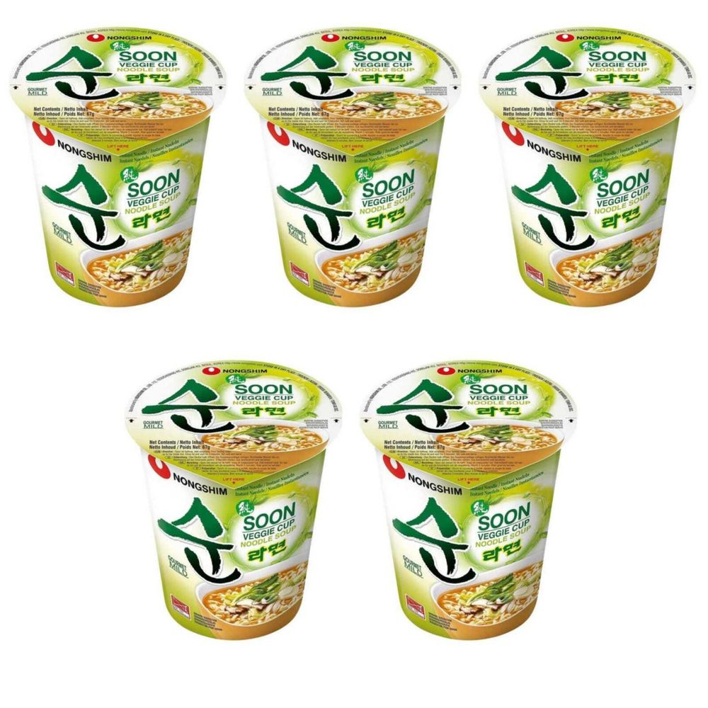 Лапша быстрого приготовления Nongshim Soon Veggie 67 г, 5 шт