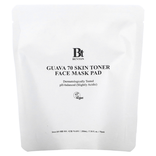 Benton, Guava 70 Skin Toner Beauty Face Mask Pad, 70 подушечек, 210 мл (7,10 жидк. унц.)
