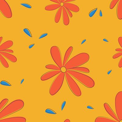 Цветы на жёлтом фоне