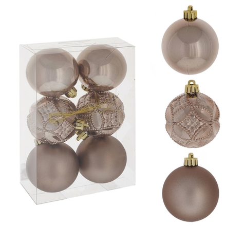 GAEM Набор из 6шт Украшение новогоднее Шар "Карнавал красок", D6 см