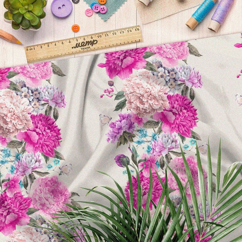 Ткань мембрана цветочные полоски