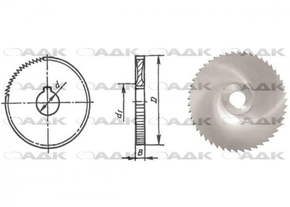Фрезы отрезные ГОСТ 2679-93   Р6М5 50*13*0.8  Z40 Тип 2