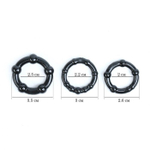 Набор из 3 рельефных эрекционных колец черного цвета (Цвет: черный)