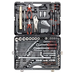Набор инструментов 142+6пр. 1/4''3/8''1/2''(6-гран.)(4-36мм, 27,30,32,36-12гр.)+(ключи трещоточные:8х10,12х13,14х15,16х17,18х19мм, бокорезы-7'') FORCEKRAFT FK-41421-5 PREMIUM