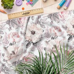 Ткань футер 2-х нитка весенний богатый букет цветов