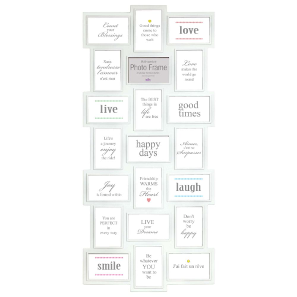 Innova PI03448 фоторамка 21 фото 10*15 Maggiore XV белая, пластик | Innova