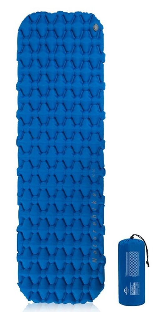 Коврик надувной односпальный Naturehike FC10, синий (NH19Z032-P)