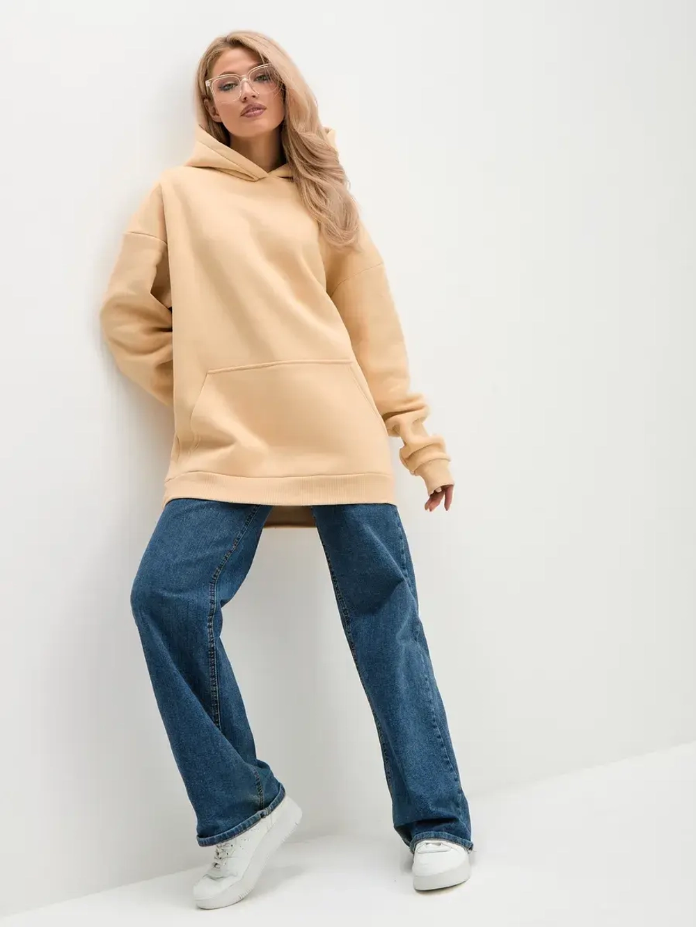 Худи оверсайз с капюшоном теплое с начесом