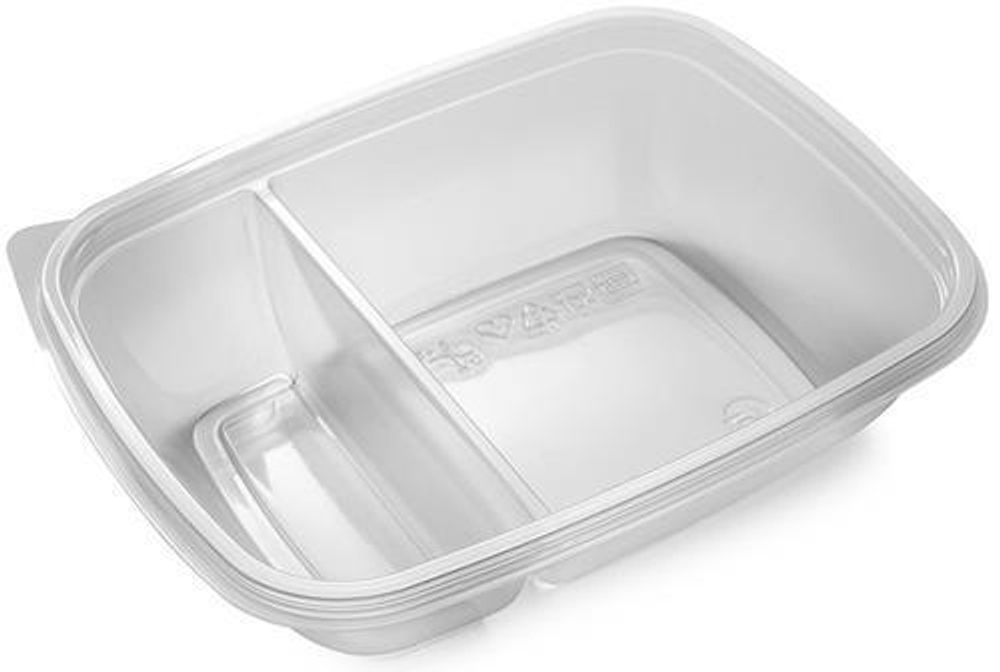 Одноразовые контейнеры 2х секционные 700мл 200х160х50мм (50/100шт)