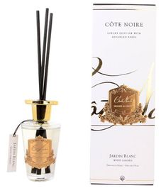 Белый сад, ароматический диффузор в золотом декоре, Cote Noire