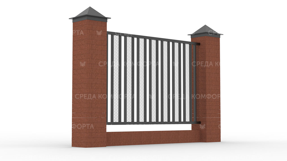 Забор из сетки рабицы ZBR0188