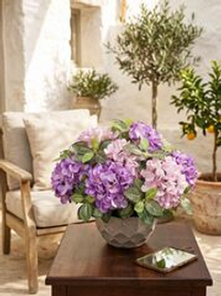 Гортензия лилово-фиолетовая в горшке искусственная