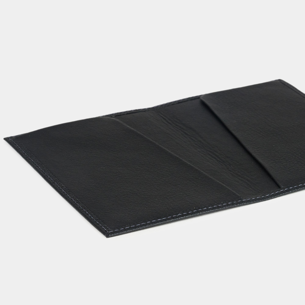 Кожаная обложка для паспорта, сафьяно цвета черный