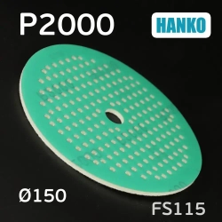 Круг шлифовальный на поролоне Hanko (Р2000; 181отв; 150мм) FS115 зеленый Film Sponge MultiAir липучк