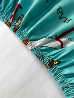 Простынь на резинке перкаль Сказка "Веселая азбука" 90x200 см