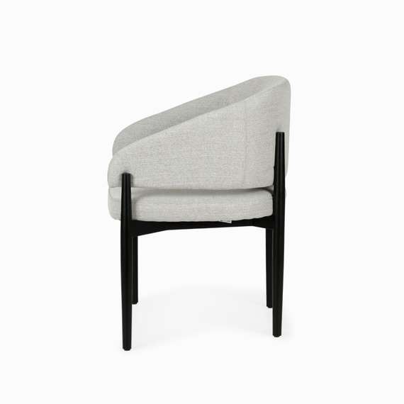 Обеденный стул Jeff, серая ткань, черные ножки