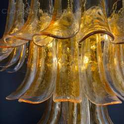 Люстра Cloyd AZORES-C C10 / Ø65 см - латунь светл. - янтарное стекло (арт.11653)