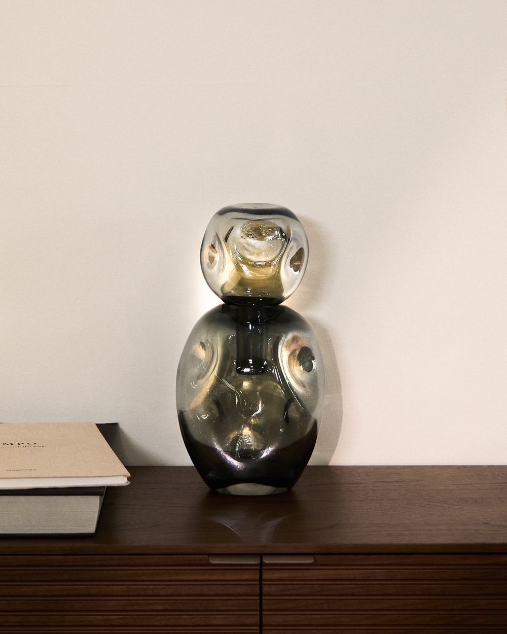 Ваза Olivet из серого стекла 32,5 см