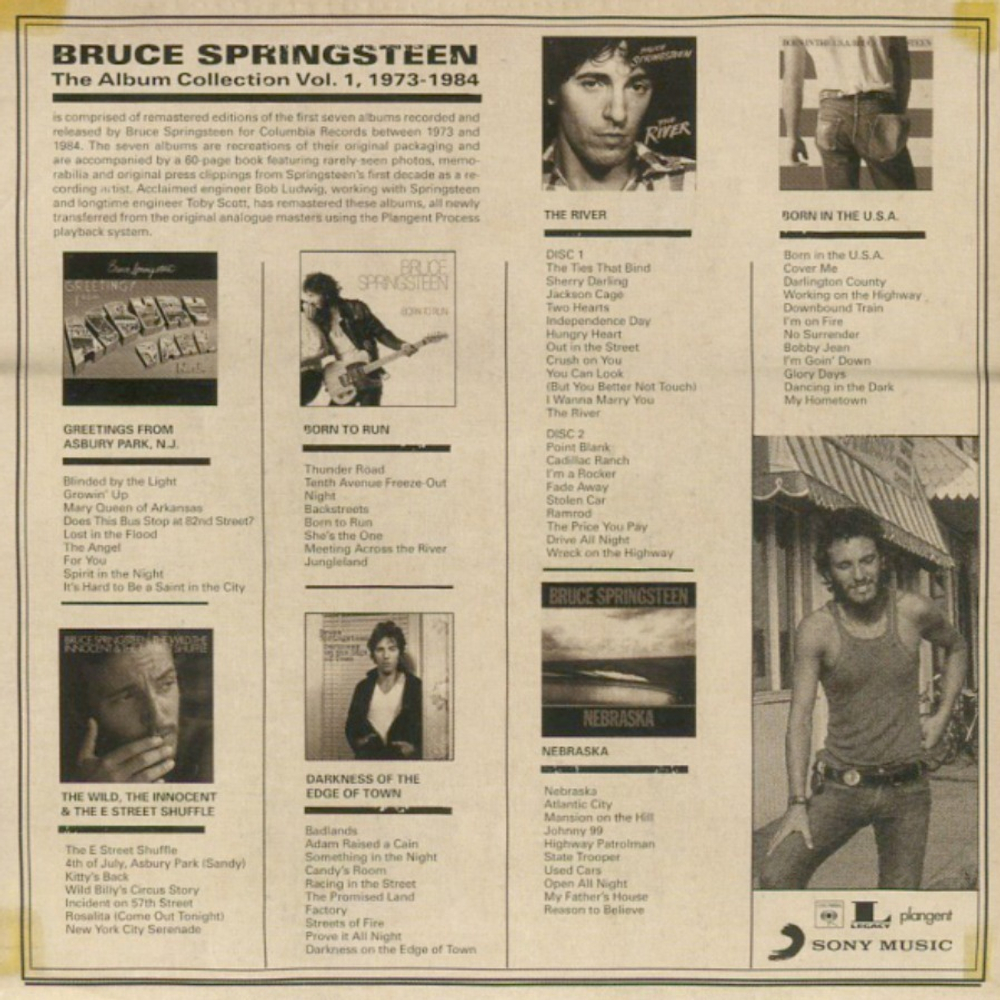 Bruce Springsteen / The Album Collection, Vol. 1, 1973-1984 (8CD)
