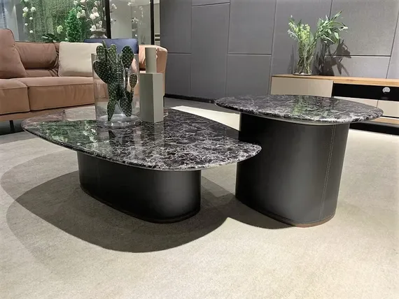 Журнальный столик JK, 60х45 см, черный мрамор