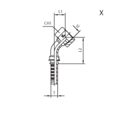 Фитинг DN 38 ORFS (Г) 2 (45) CAST