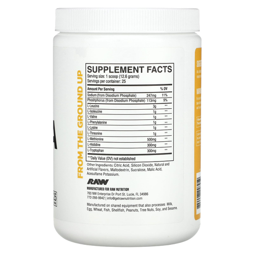 Raw Nutrition, EAA, ананас, 315 г (11,11 унции)