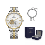 STARKING Automatic Mechanical Movement Stainless Steel Watchband Watch Unisex White Dial