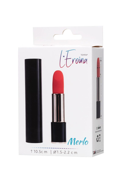Красный мини-вибратор в виде помады Merlo