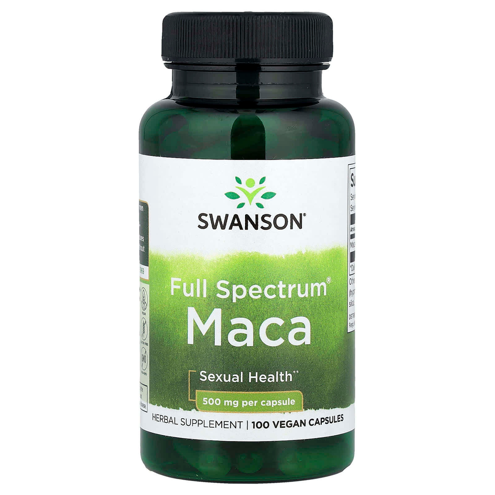 Swanson, Мака Full Spectrum®, 500 мг, 100 веганских капсул