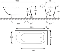 Ванна чугунная Jacob Delafon Soisson 160x70 E2931-00