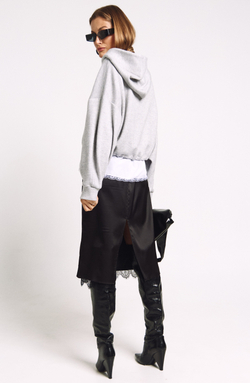 Юбка с кружевом 1249 черный / черный