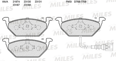 MILES - E100132-MLS - Brake Pad Set, disc brake