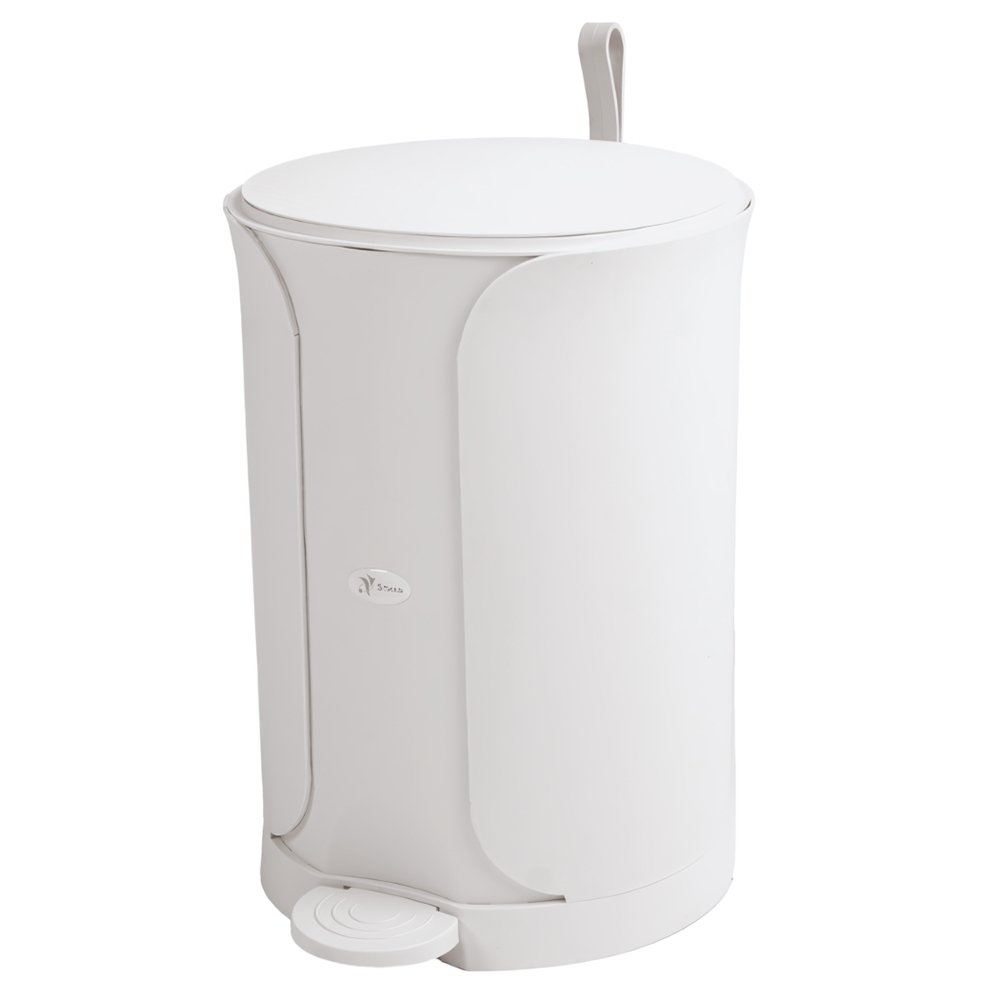 Ведро для мусора с педалью "Sтилъ" 7л, с ручкой для переноса, цвет белый