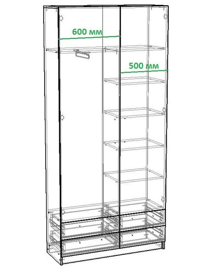 для ширины изделия 1100 мм