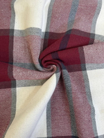 Костюмная принт клетка, бордовый, молочный, отрез 1,85м