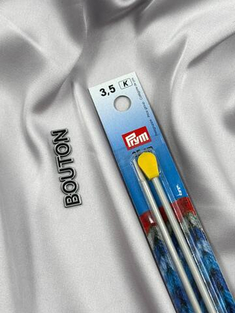 Спицы PRYM прямые алюминий d 3.5 мм 35 см 2 шт с наконечниками