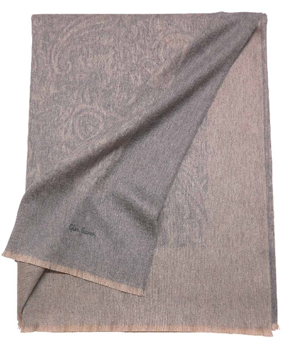 Плед 150х200 Glen Saxon Border Paisley Sand Stone Fl Grey
