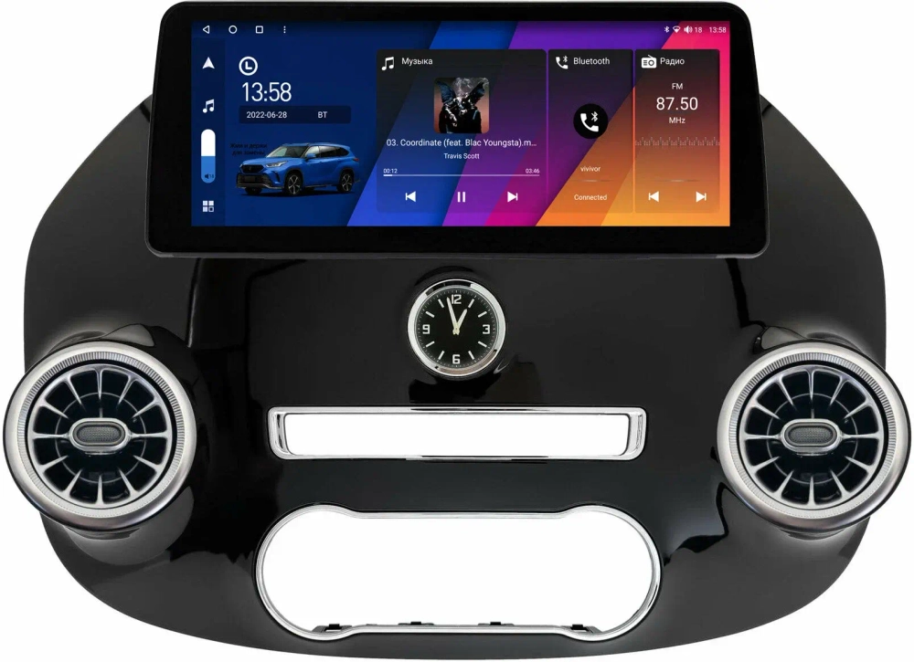 Магнитола Mercedes-Benz Vito 2014-2023 - Canbox H-Line 0047 монитор 12.3" QLED в стиле BMW на Android 10, ТОП-процессор, CarPlay, 4G SIM-слот