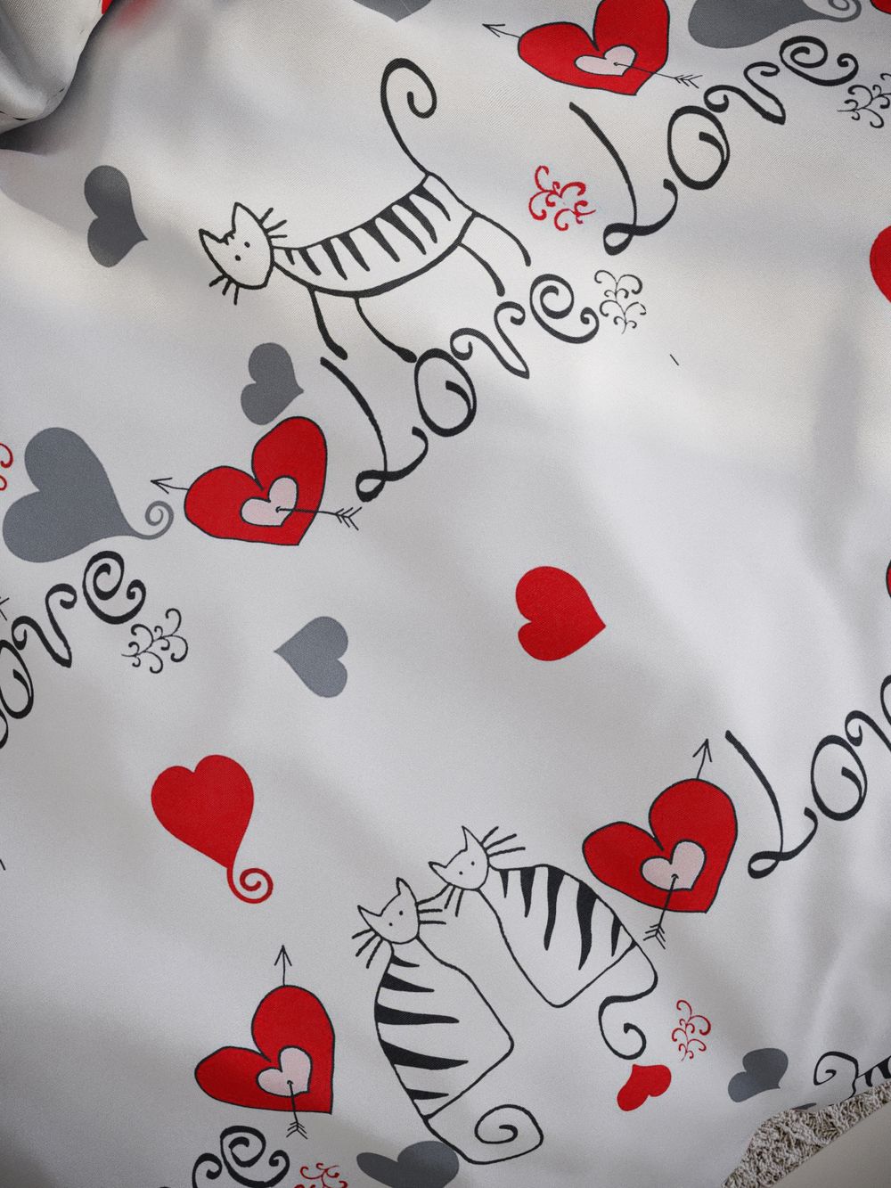 Наволочка комплект 2шт поплин Сказка "Lovecats" 50x70 см на молнии